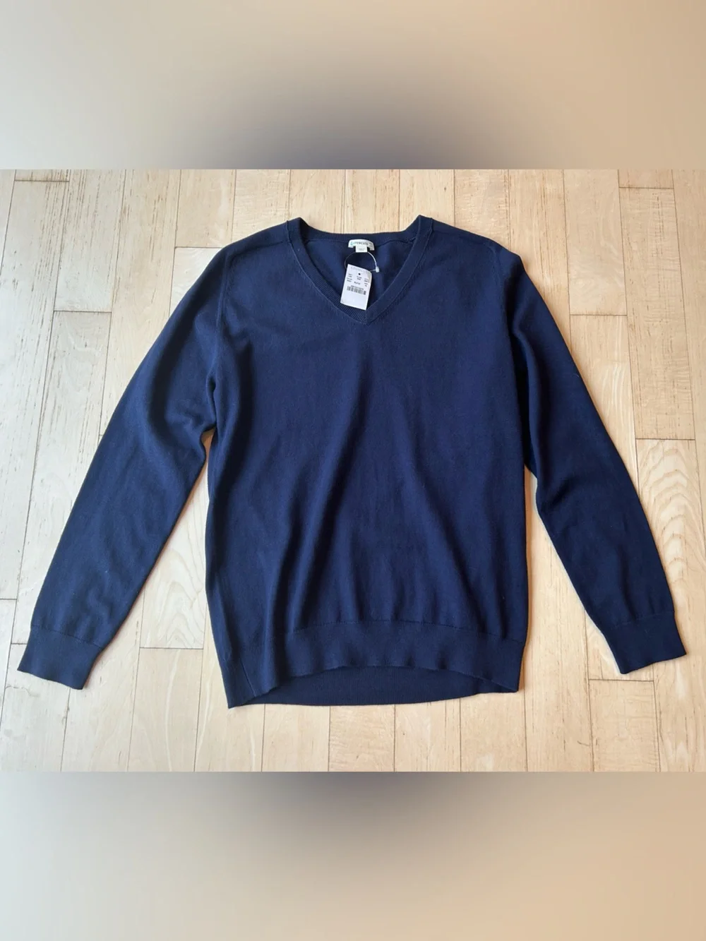 J.Crew Cotton/Cashmere V-Neck Navy Blue Sweater Size Small NWT
